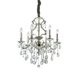 GIOCONDA SP6 závěsné svítidlo 6x E14 40W bez zdroje 62cm IP20, stříbrné