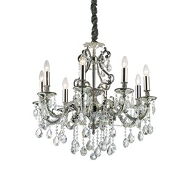 GIOCONDA SP8 závěsné svítidlo 8x E14 40W bez zdroje 73cm IP20, stříbrné
