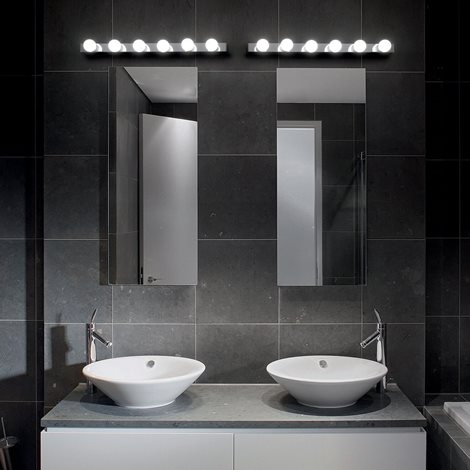 PRIVE' AP6 nástěnné svítidlo 6x E14 40W bez zdroje 60,5cm IP20, chromové 2