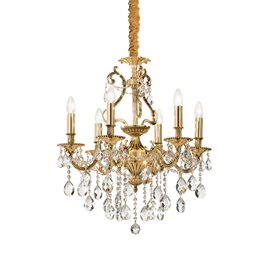 GIOCONDA SP6 závěsné svítidlo 6x E14 40W bez zdroje 62cm IP20, zlaté