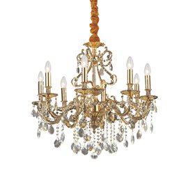 GIOCONDA SP8 závěsné svítidlo 8x E14 40W bez zdroje 73cm IP20, zlaté