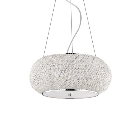 PASHA' SP6 závěsné svítidlo 6x E14 40W bez zdroje 45cm IP20, chromové 1