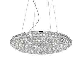 KING SP12 závěsné svítidlo 12x G9 LED 3W 370lm 3000K 65cm IP20, chromové