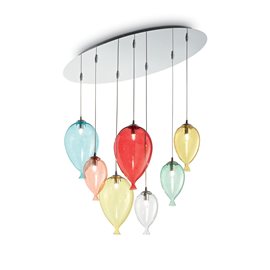 CLOWN SP7 závěsné svítidlo 7x G9 LED 3W 370lm 3000K 80cm IP20, barevné