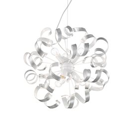 VORTEX SP6 závěsné svítidlo 6x E14 40W bez zdroje 53cm IP20, stříbrné