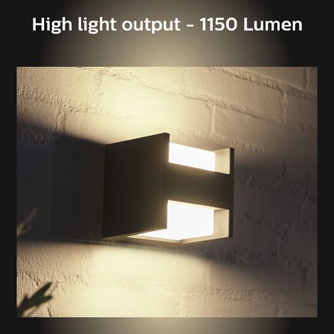 17444/30/P7 Hue White Fuzo venkovní nástěnné LED svítidlo 1150lm 2700K IP44, černé 14