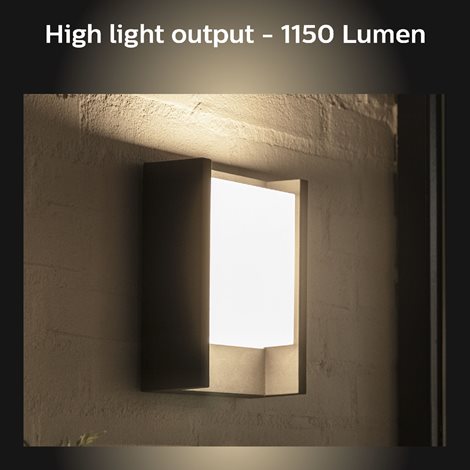 17446/30/P7 Hue White Fuzo venkovní nástěnné LED svítidlo 15W 1150 lm 2700K IP44, černé 15