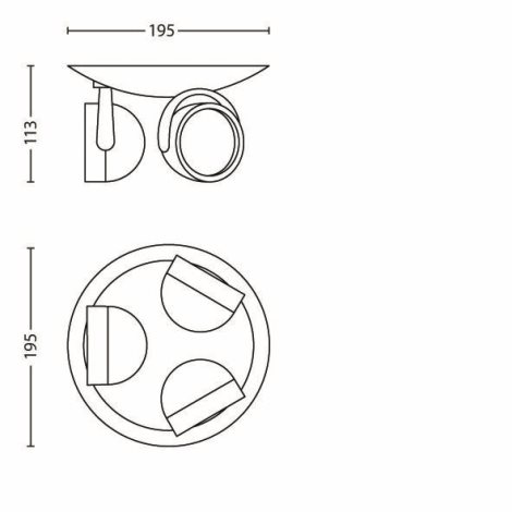 Bodové LED svítidlo Philips Dyna 53233/30/16 3x3W 2700K, černé  3