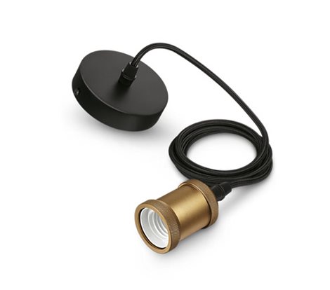 Vintage závěsný kabel 2m s objímkou E27 max. 40W IP20, zlatá 1