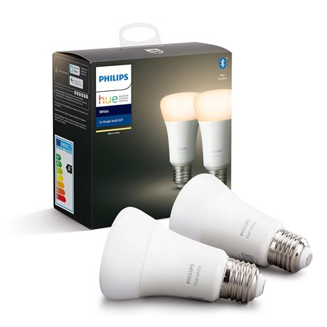 Sada 2x Hue White LED žárovka E27 A19 9W 800lm 2700K IP20 1