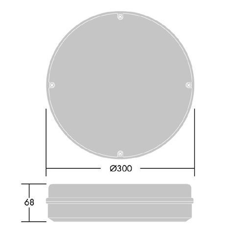LARA LED 300 1200 840 WH LED svítidlo kruhové přisazené s IP65 bílé 13W 4000K 1200lm 5