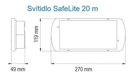 SL2MNM65D1C3A Nouzové LED svítidlo SafeLite SL20 MNM IP65 100lm 1h 8