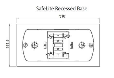 SL2RB Základna pro zapuštěnou montáž do podhledu pro nouzové svítidlo SafeLite SL20 2