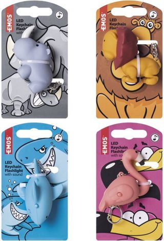 P4710 LED klíčenka exotická zvířata se zvukem na LR54 6