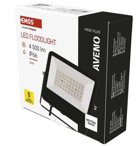 ZS2423 LED reflektor AVENO 30W, 4500lm, IP66, černý, neutrální bílá 9