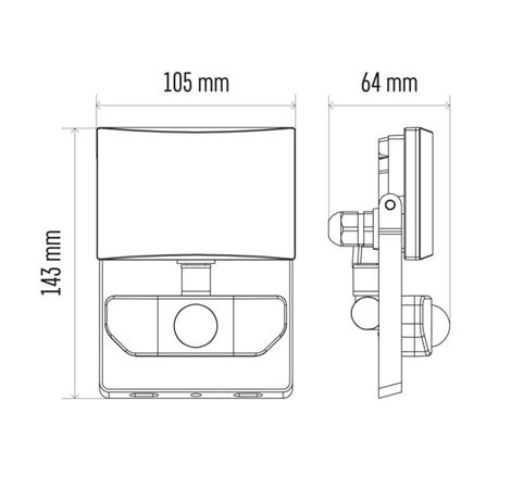 LED Reflektor TAMBO PIR ZS2911 10,5x6,4x14,3cm 10W 800lm 4000K IP54 3
