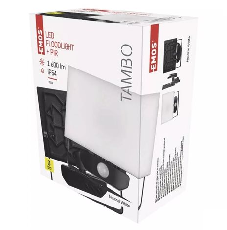 LED Reflektor TAMBO PIR ZS2921 13,5x6,4x16,5cm 20W 1600lm 4000K IP54 4