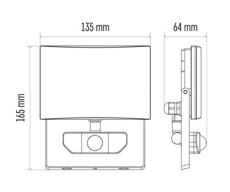 LED Reflektor TAMBO PIR ZS2921 13,5x6,4x16,5cm 20W 1600lm 4000K IP54 3