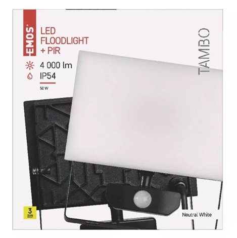 LED Reflektor TAMBO PIR ZS2941 21x6,4x21,7cm 50W 4000lm 4000K IP54 7