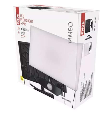 LED Reflektor TAMBO PIR ZS2941 21x6,4x21,7cm 50W 4000lm 4000K IP54 8