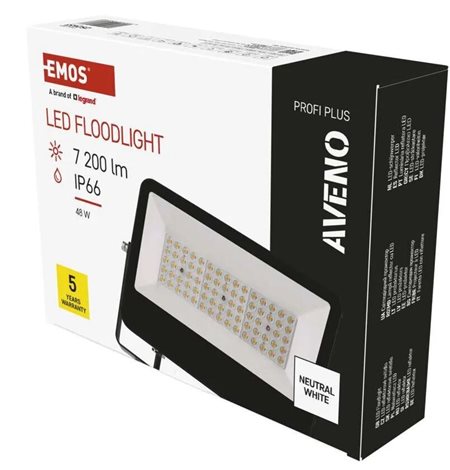 ZS2433 LED reflektor AVENO 48W, 7200lm, IP66 černý, neutrální bílá 7