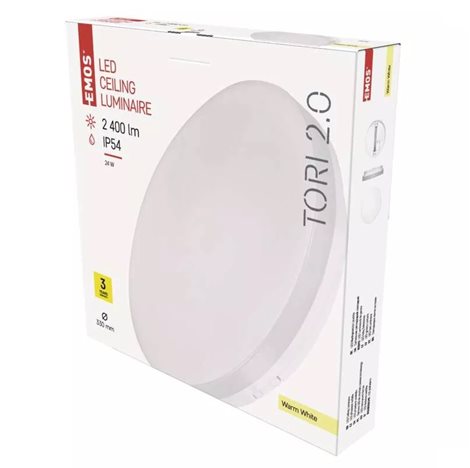 ZM4122 LED svítidlo přisazené TORI kruh 33cm 24W 2400lm 3000K IP54 7
