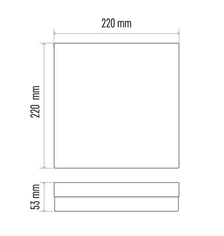 ZM4323 LED svítidlo přisazené TORI čtverec 22x22cm 15W 1250lm 4000K IP54 7