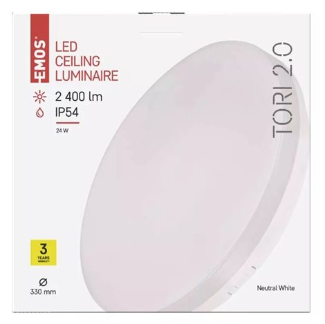 ZM4322 LED svítidlo přisazené TORI kruh 33cm 24W 2050lm 4000K IP54 5