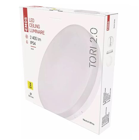 ZM4322 LED svítidlo přisazené TORI kruh 33cm 24W 2050lm 4000K IP54 6