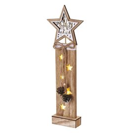 DCWW10 5LED XMAS  WOOD STAR 2AA T WW