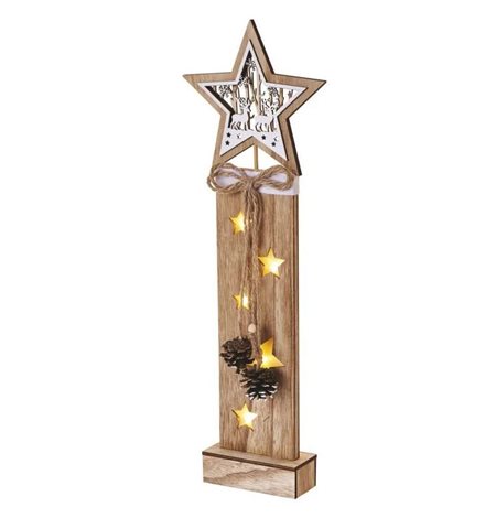 DCWW10 5LED XMAS  WOOD STAR 2AA T WW 1