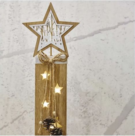 DCWW10 5LED XMAS  WOOD STAR 2AA T WW 4