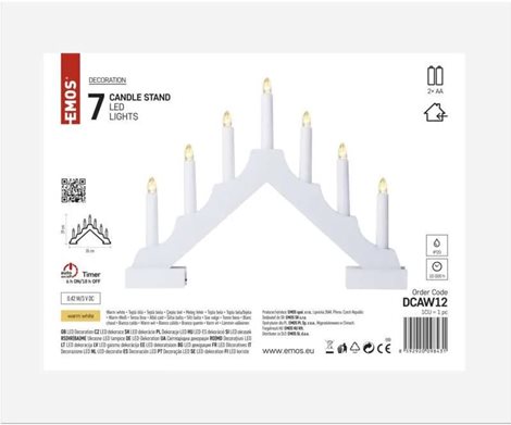 DCAW12 7LED XMAS CAN ST.IP20 2AA W WW 6