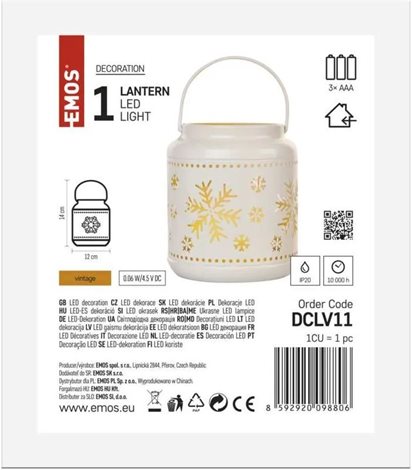 DCLV11 LANTERN WHITE 1CAN FLIC.3AAA WW 6
