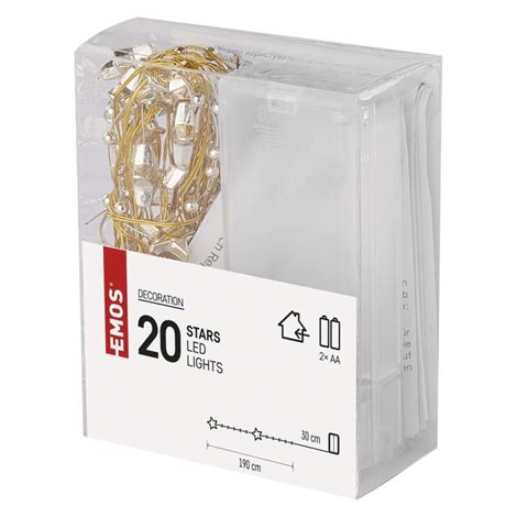 DCGW07 20LED GIRLAND SILVER 2AA WW 3