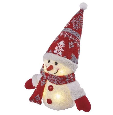 DCFW04 LED vánoční sněhulák svítící, 25 cm, 3x AAA, vnitřní, teplá bílá 1