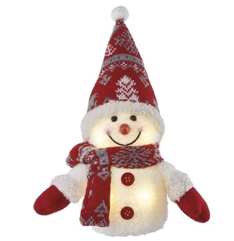 DCFW04 LED vánoční sněhulák svítící, 25 cm, 3x AAA, vnitřní, teplá bílá 2