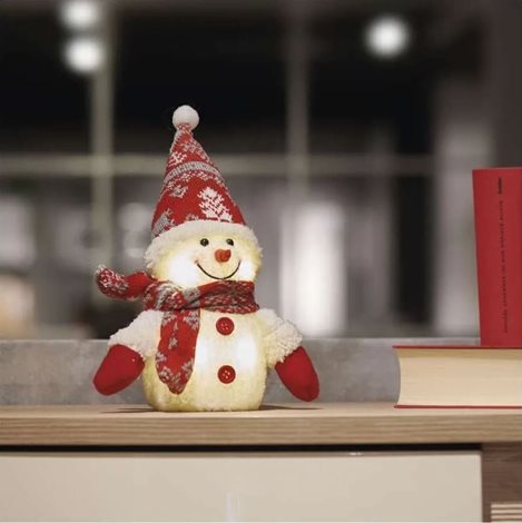 DCFW04 LED vánoční sněhulák svítící, 25 cm, 3x AAA, vnitřní, teplá bílá 4
