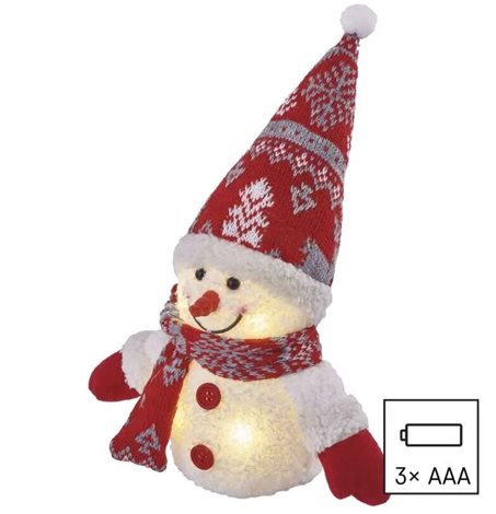DCFW04 LED vánoční sněhulák svítící, 25 cm, 3x AAA, vnitřní, teplá bílá 6