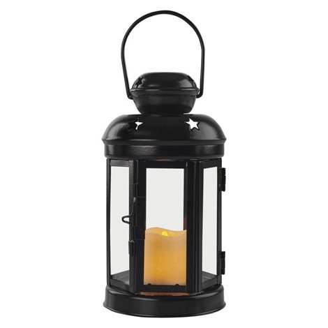 DCLV16 BLACK LANTER 1LED CANDLE 3AAA VNT 1