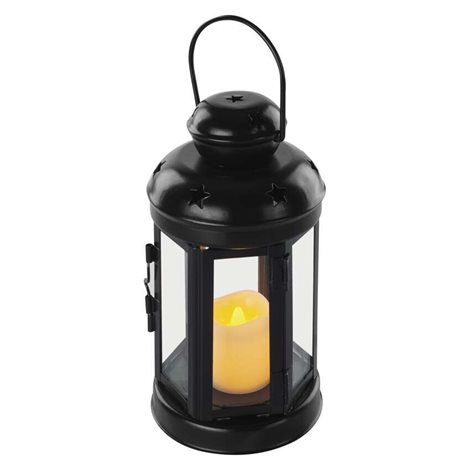 DCLV16 BLACK LANTER 1LED CANDLE 3AAA VNT 2