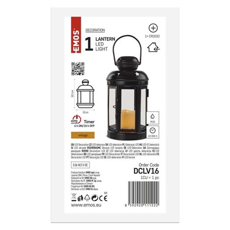 DCLV16 BLACK LANTER 1LED CANDLE 3AAA VNT 3