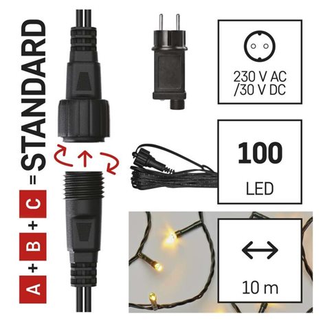 D1AW01 CONNECT START UNIT POWER+CHAIN 100LED 10M IP44 WW 7