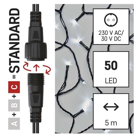 D1AC02 CONNECT CHAIN 50LED 5M IP44 CW 7