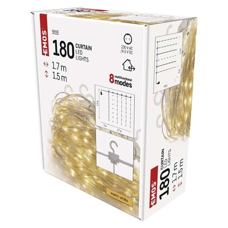 D3EW02 180LED NANO CURTAIN MF 1.7X1,5M WW 3