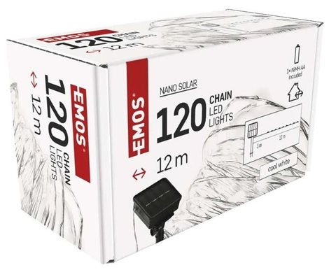 D3ZC01 LED nano řetěz se solárním panelem, 12 m, venkovní i vnitřní, studená bílá, časovač 9