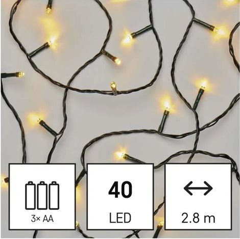 D4FW01 40LED XMAS 3AA IP44 2,8 M WW 3