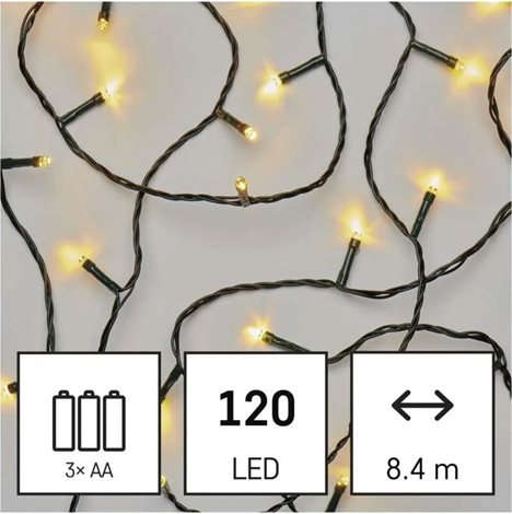 D4FW03 120LED XMAS 3AA IP44 8,4 M WW 3
