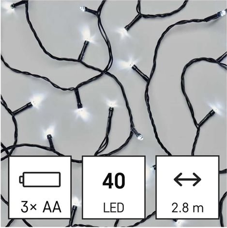 D4FC01 40LED XMAS 3AA IP44 2,8 M CW 3