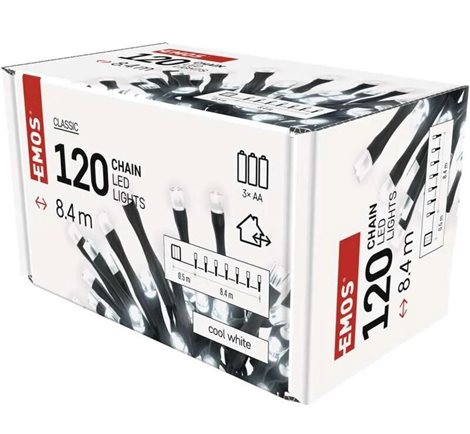 D4FC03 120LED XMAS 3AA IP44 8,4 M CW 2